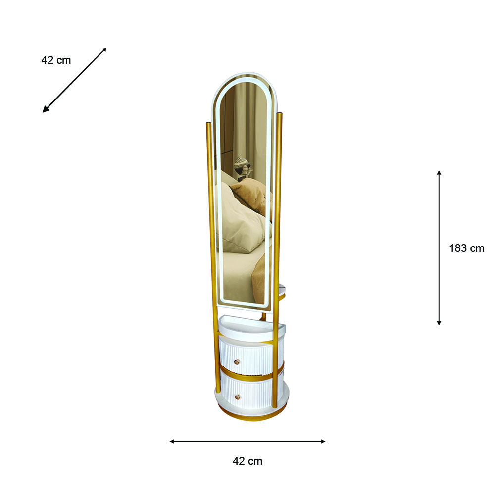 Nadia rotating led dressing mirror 