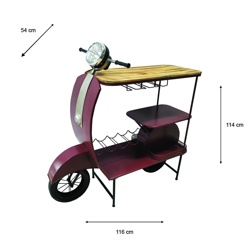 Vespa scooter bar red