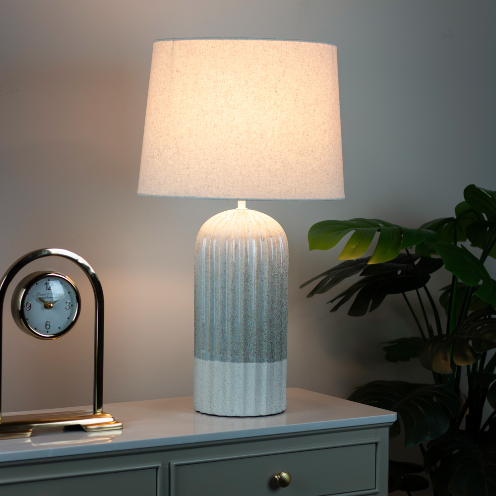 Presley ceramic table lamp ridged 64cm