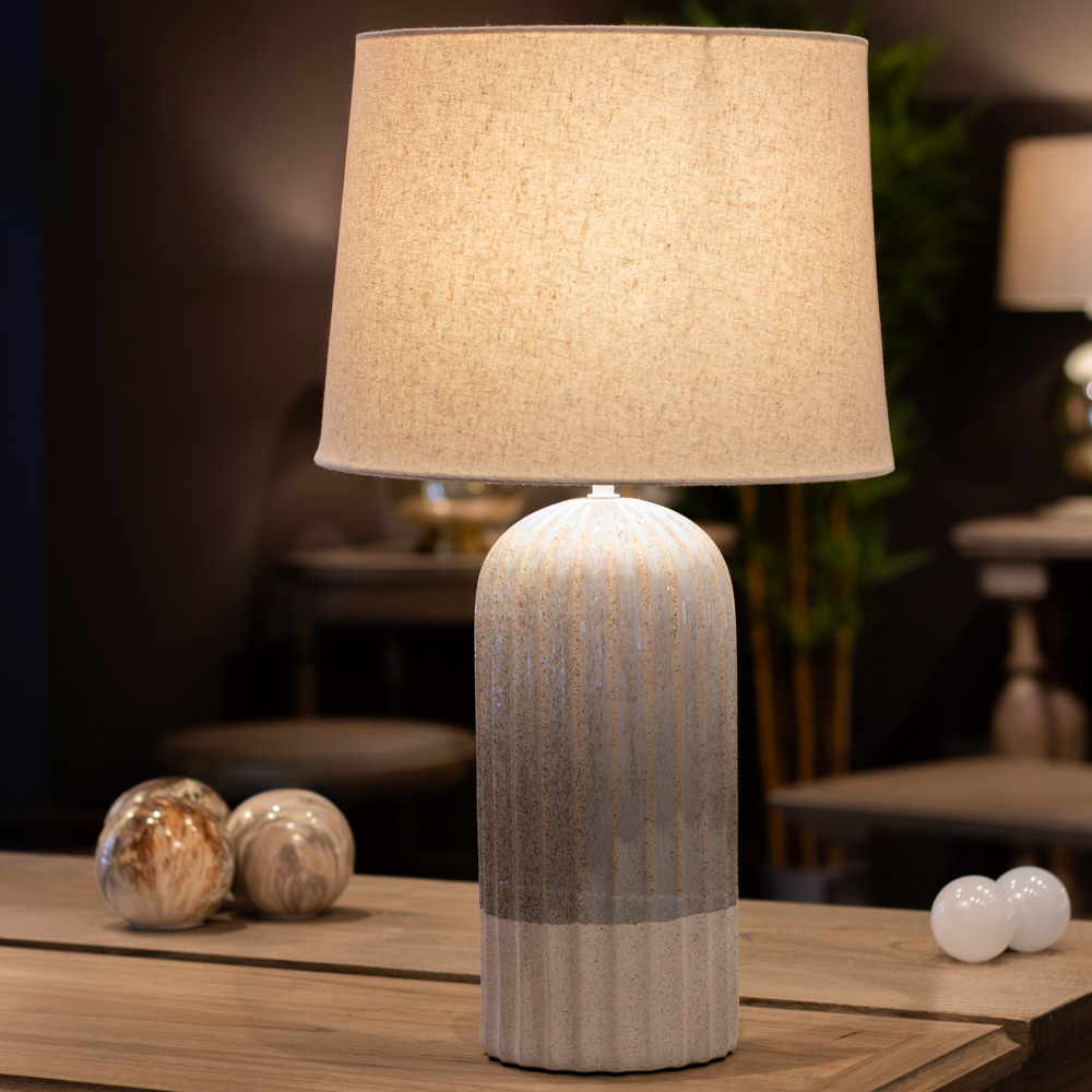 Presley ceramic table lamp ridged 64cm