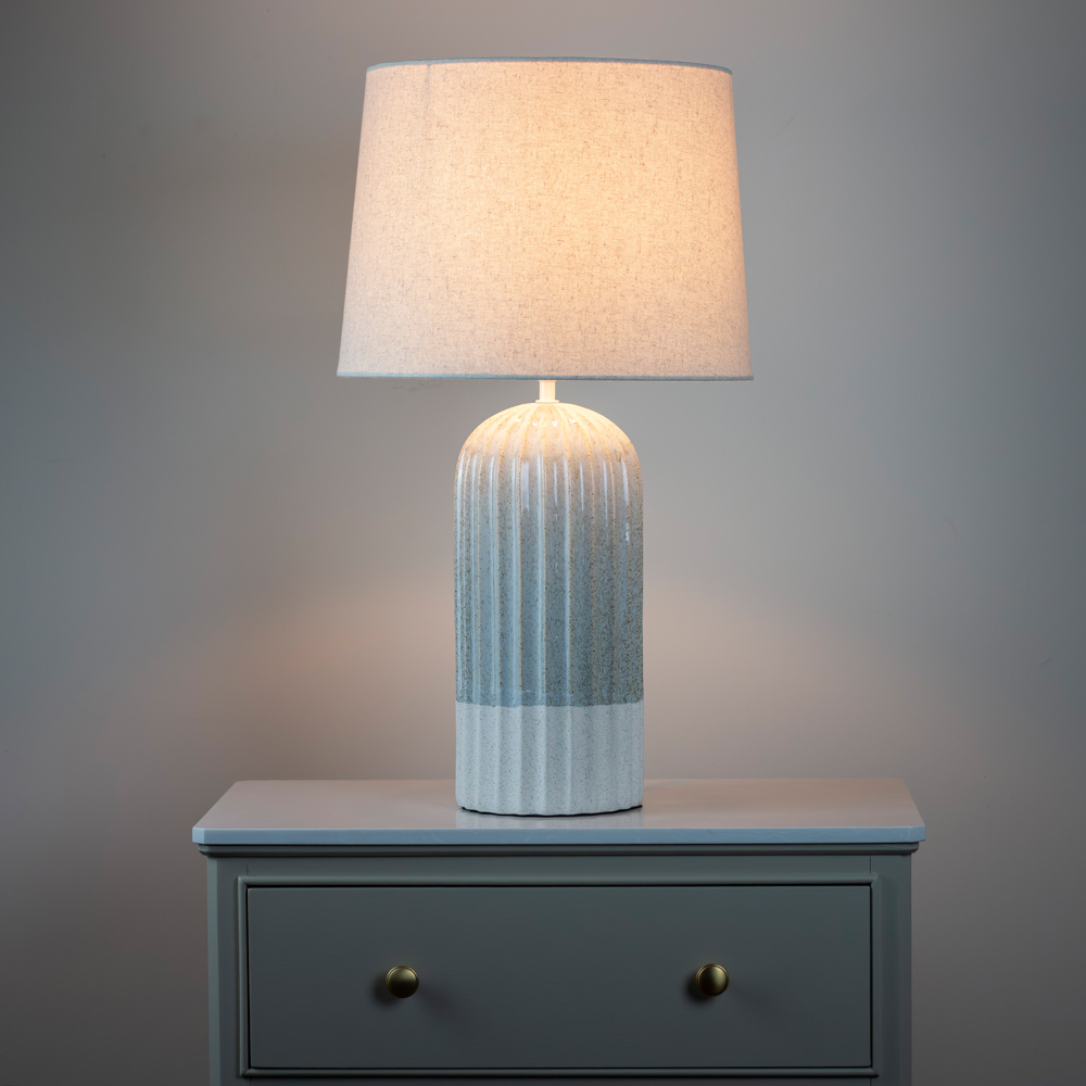 Presley ceramic table lamp ridged 64cm