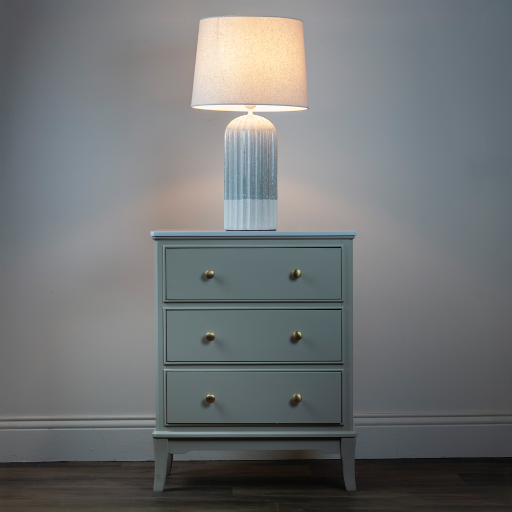 Presley ceramic table lamp ridged 64cm
