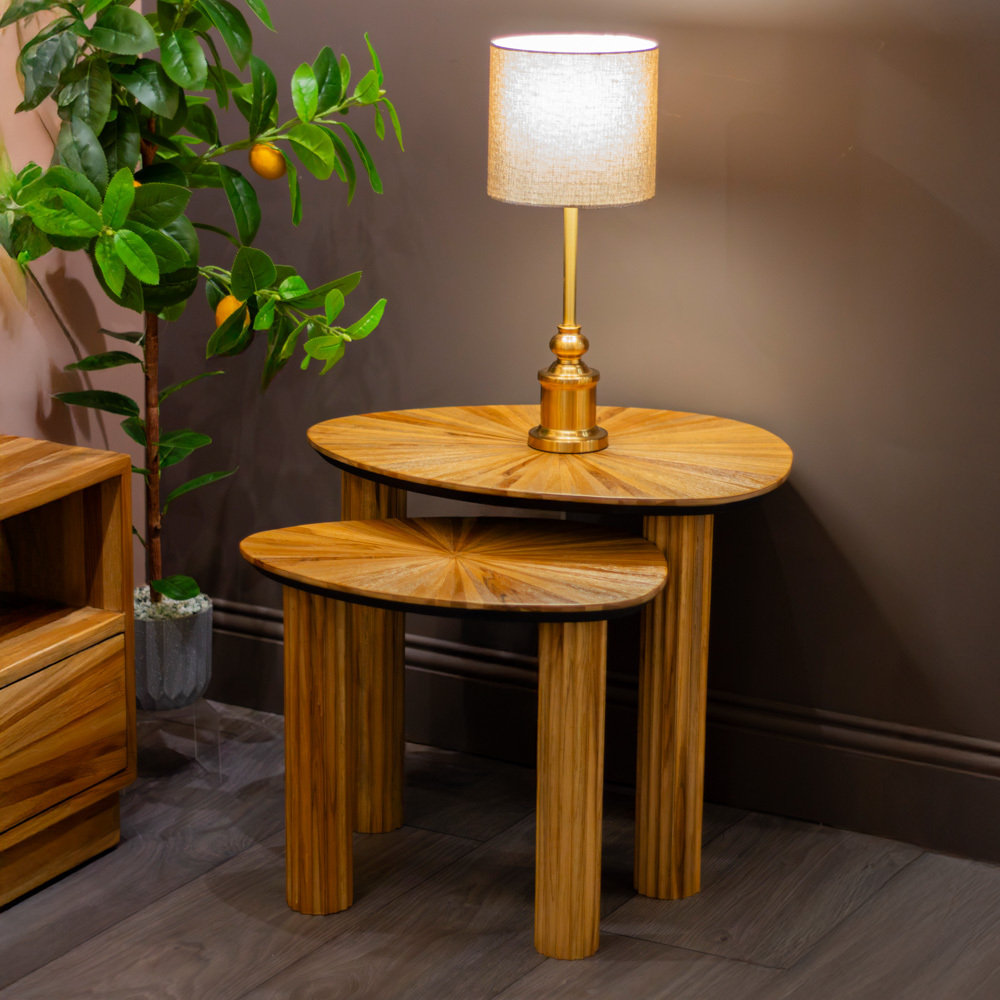 Ray s/2 side tables ginger teak 