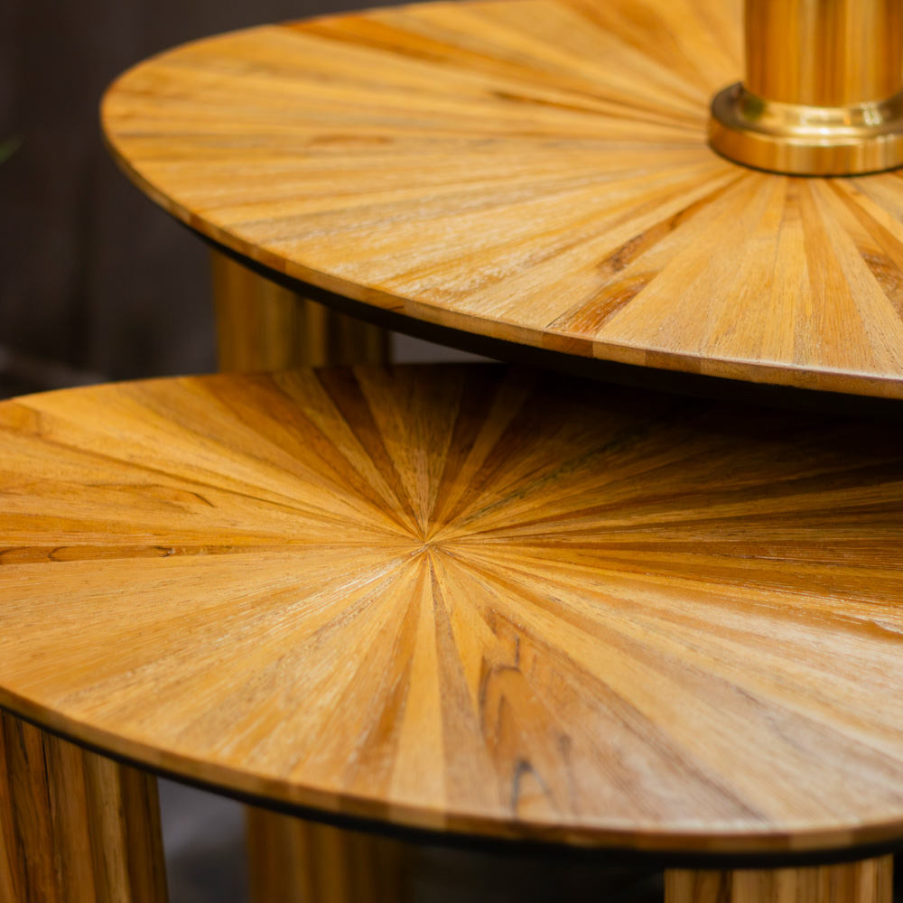 Ray s/2 side tables ginger teak 