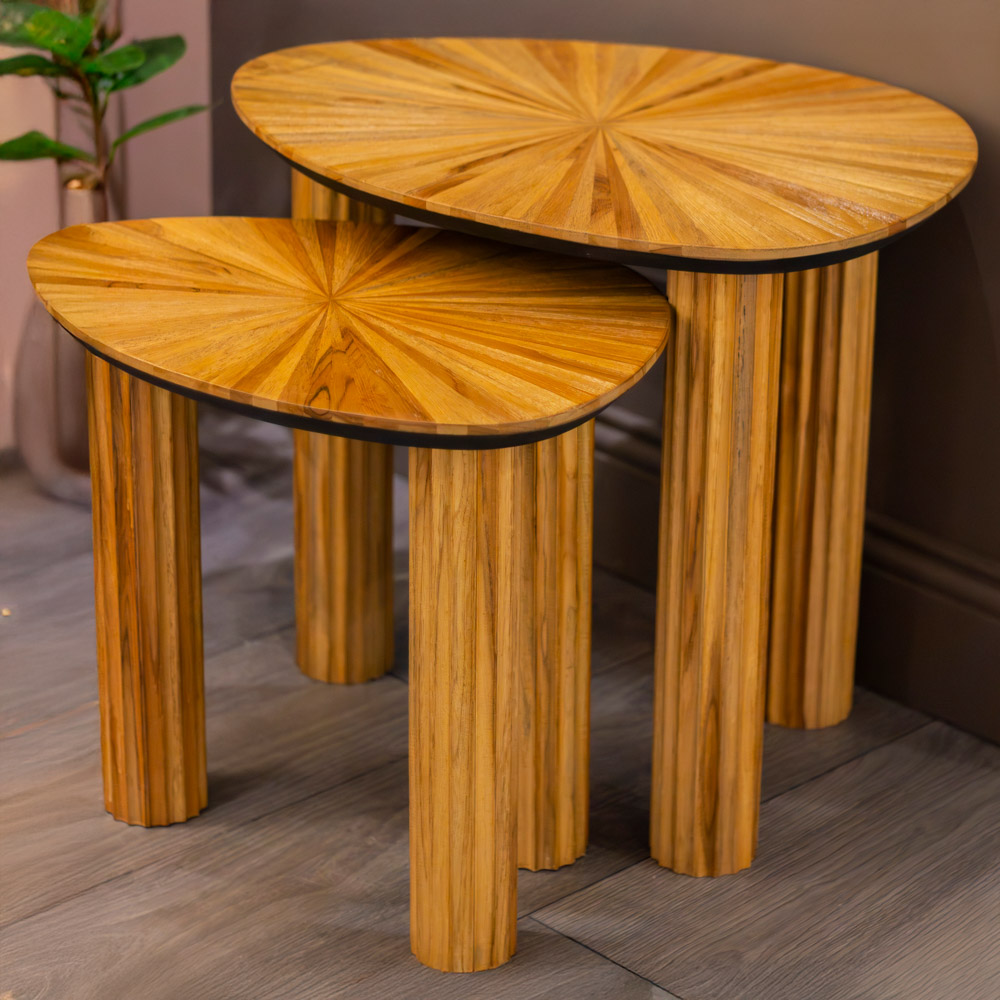 Ray s/2 side tables ginger teak 