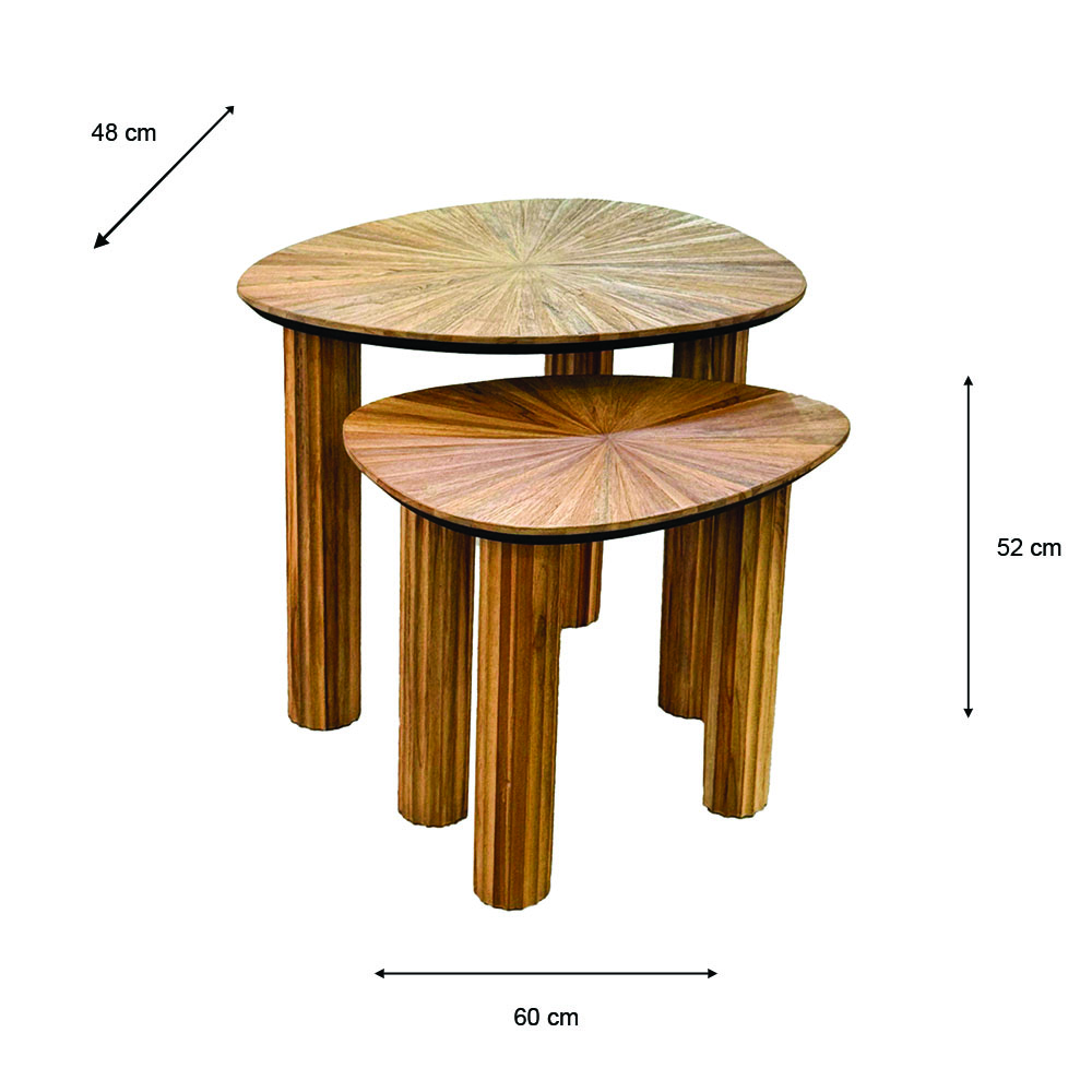Ray s/2 side tables ginger teak 