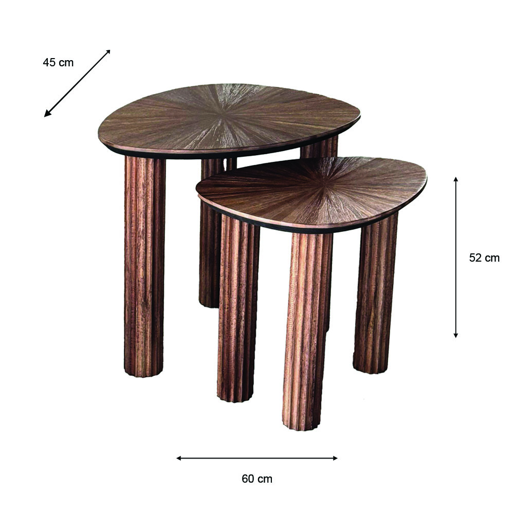 Ray s/2 side tables dark teak