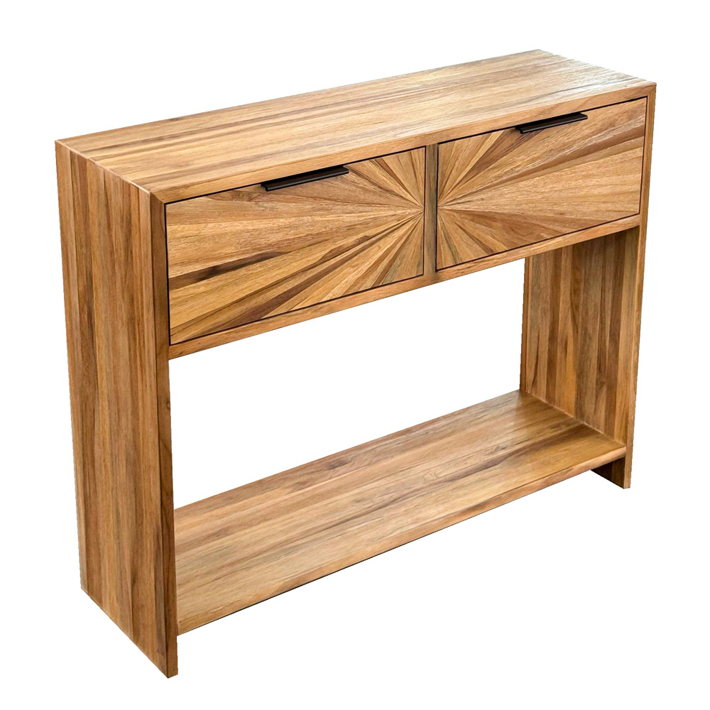 Ray 2 drawer console ginger teak