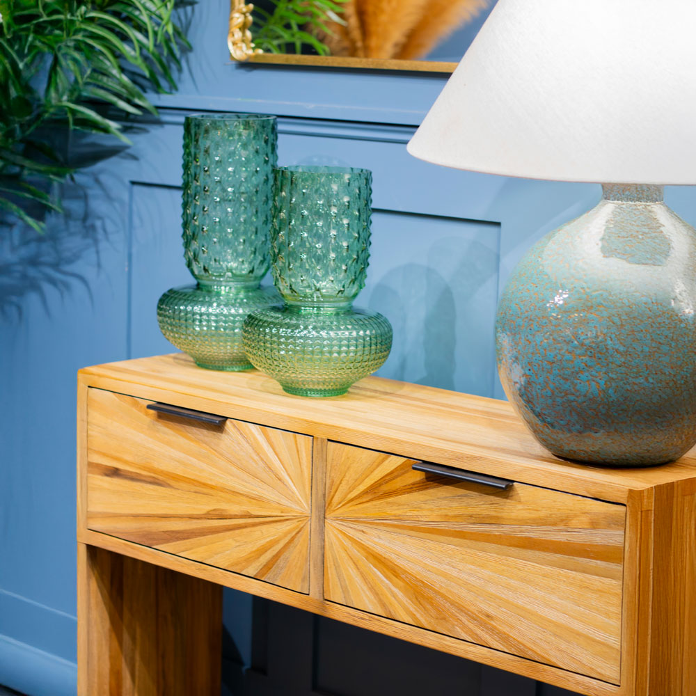 Ray 2 drawer console ginger teak