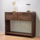 Ray 2 drawer console dark teak