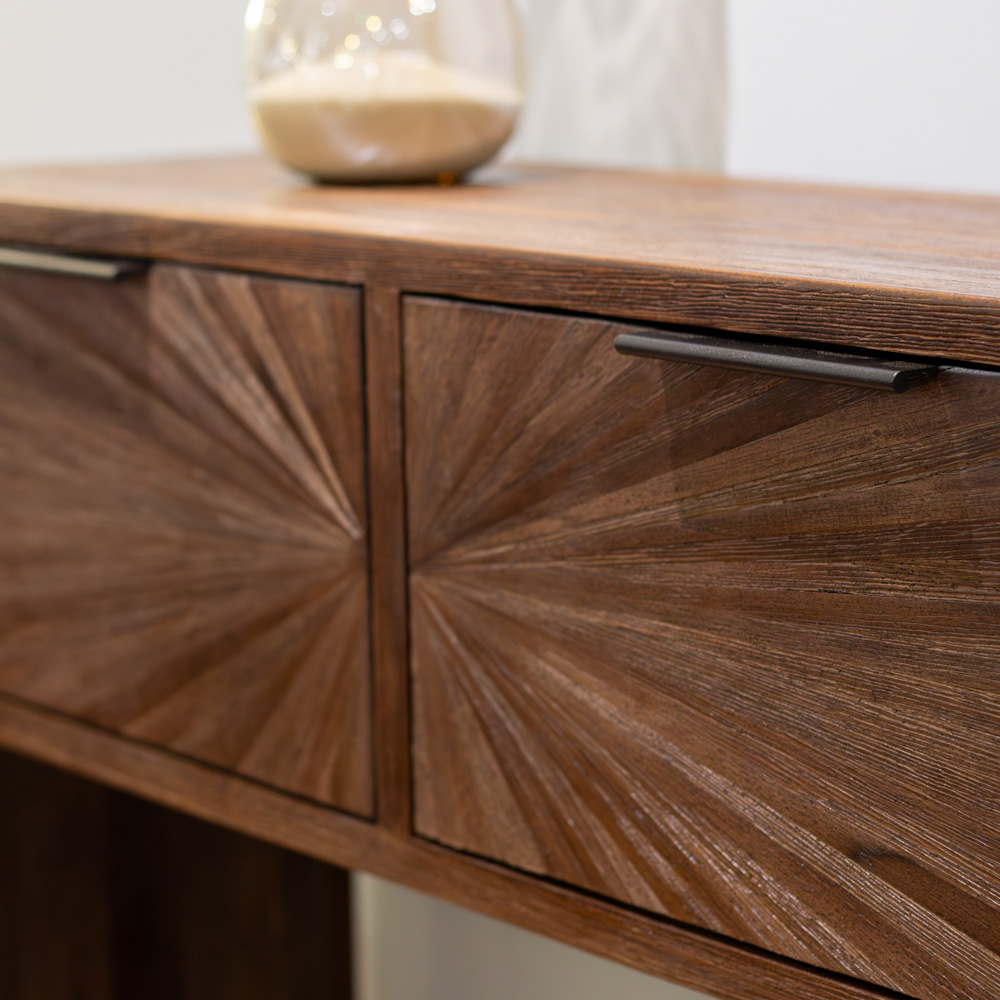 Ray 2 drawer console dark teak