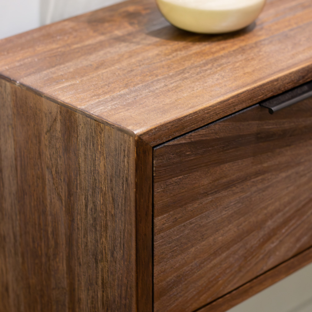 Ray 2 drawer console dark teak