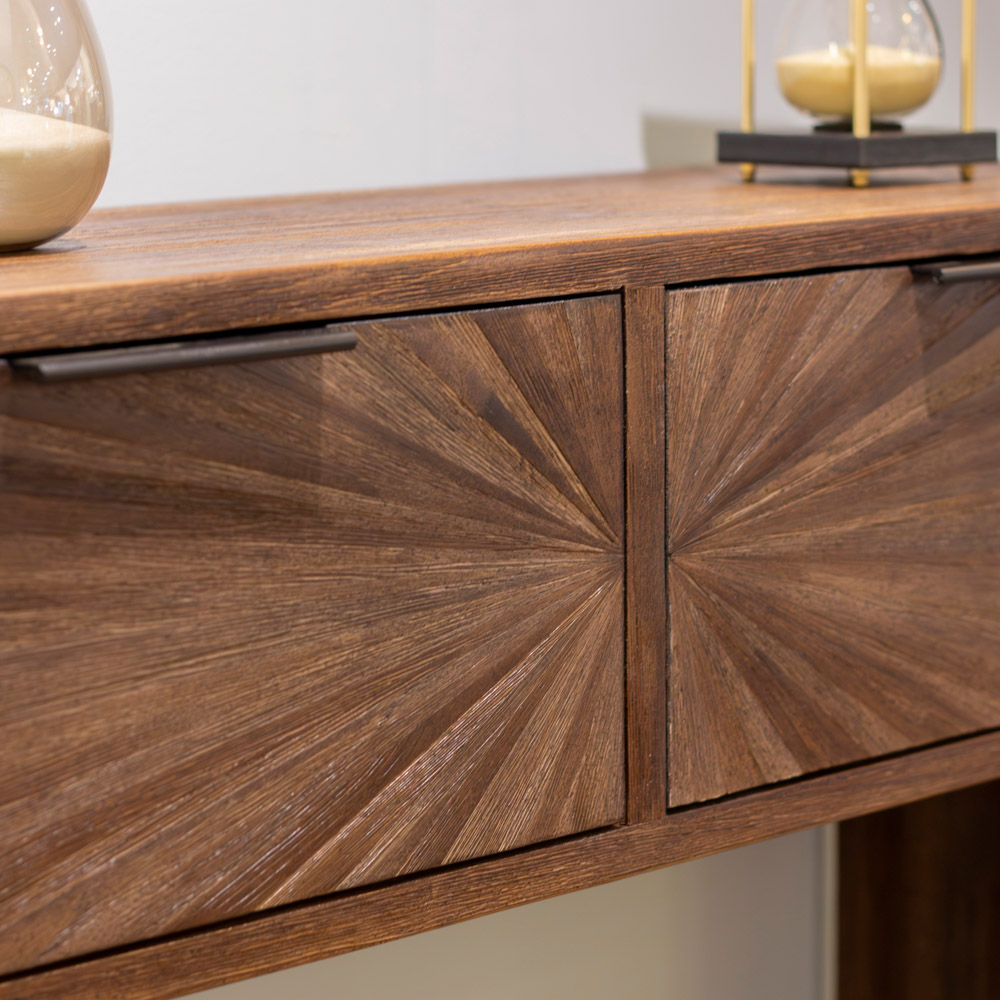 Ray 2 drawer console dark teak
