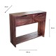 Ray 2 drawer console dark teak