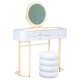 Nadia plus dressing table/stool set white champagne
