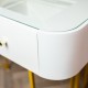 Nadia plus dressing table/stool set white champagne
