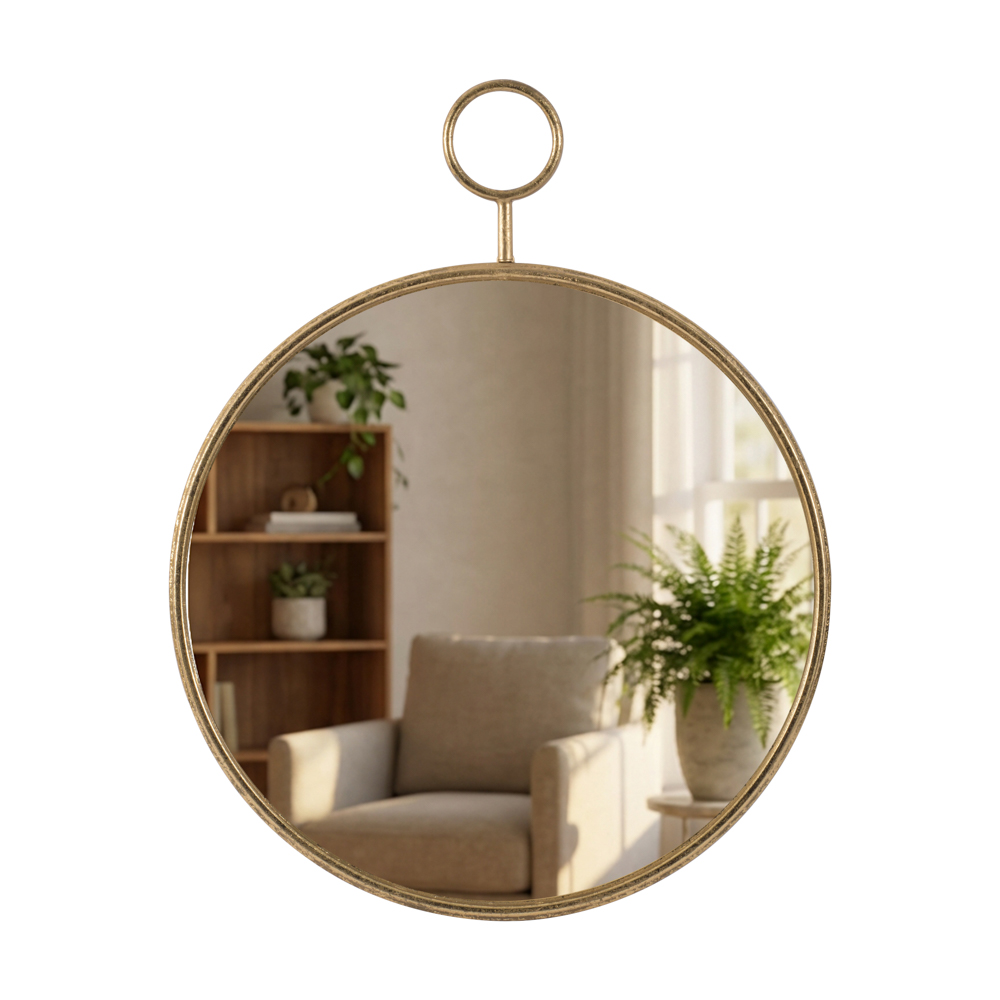 Decor wall mirror rnd gold 82cm