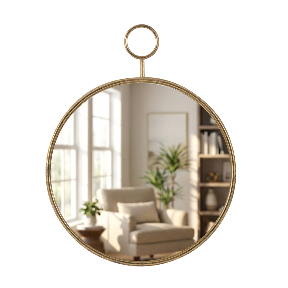 Decor wall mirror rnd gold 72cm