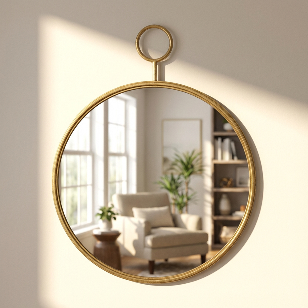 Decor wall mirror rnd gold 72cm