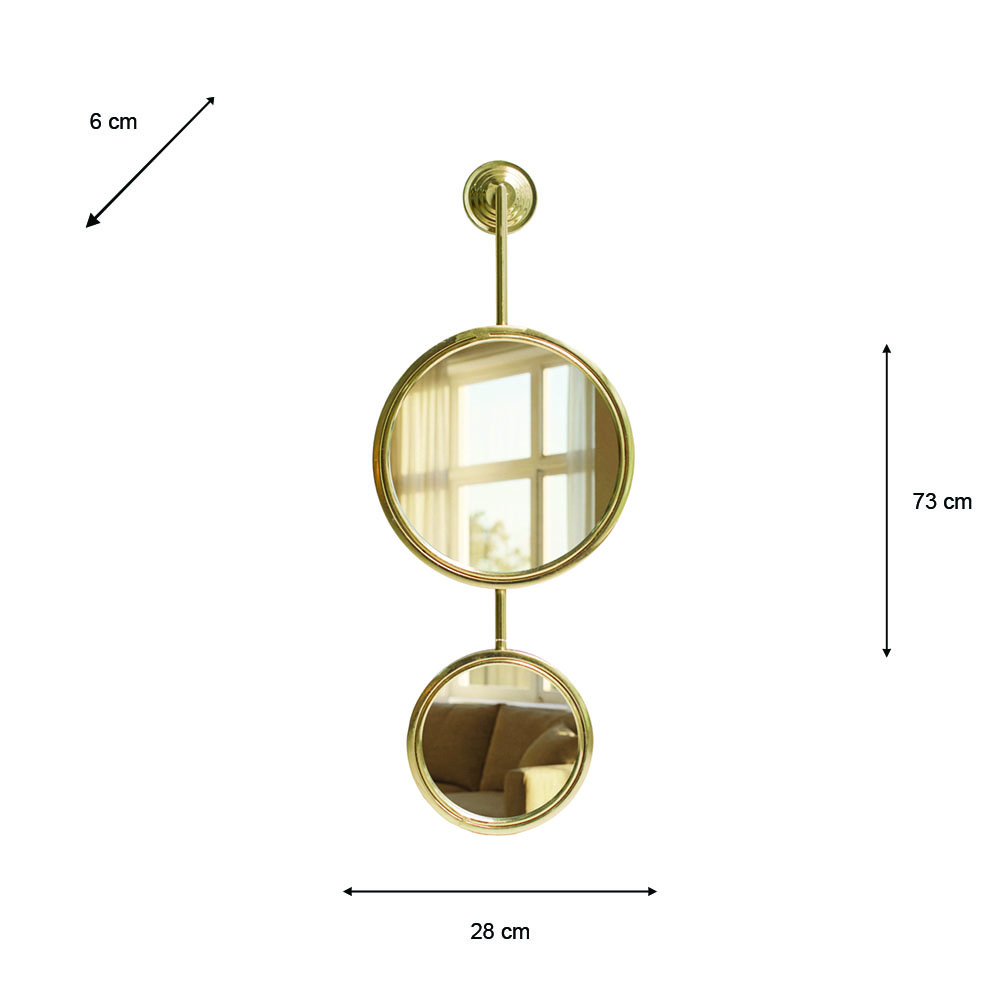 Decor double wall mirror gold 72cm