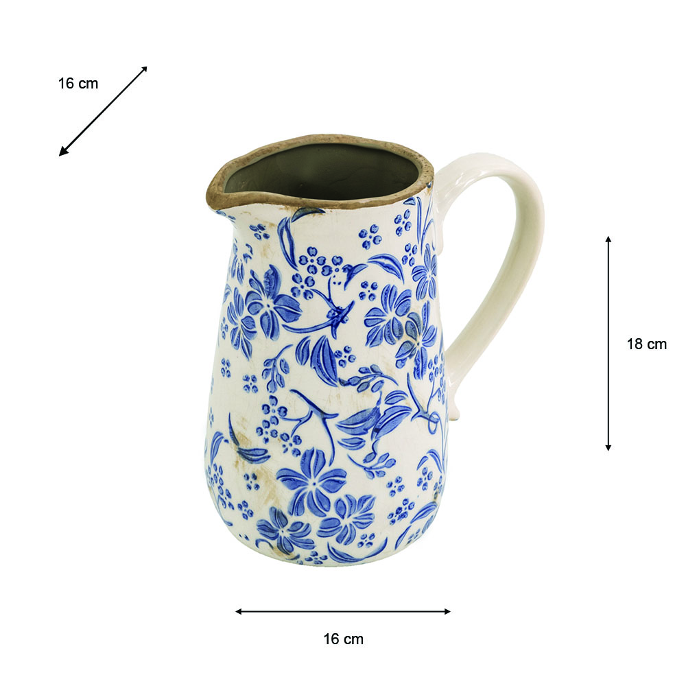 Blue floral pitcher 18cm