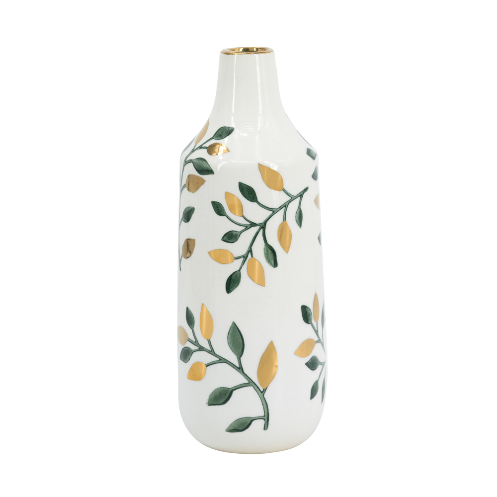 Flower vase green/gold 31cm