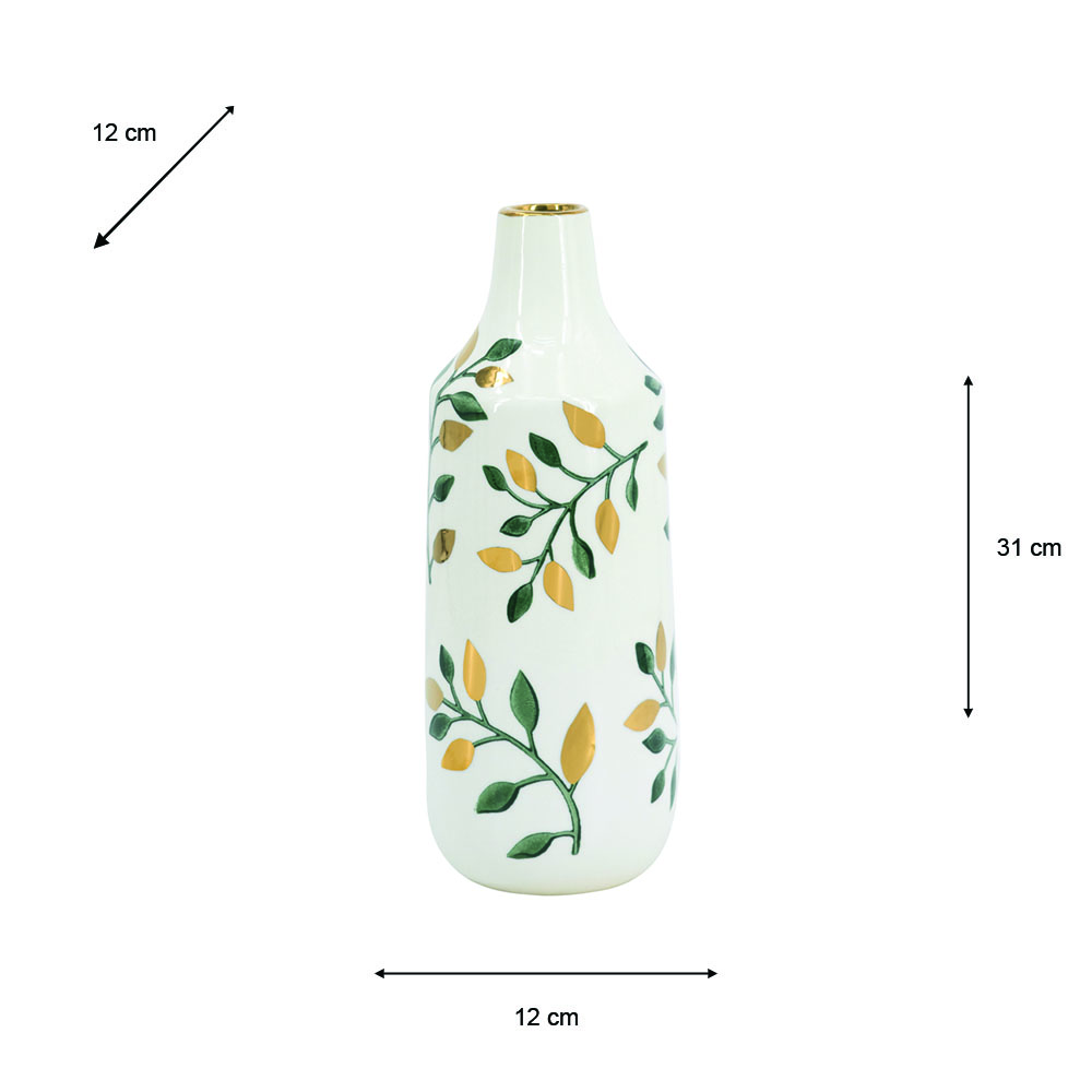 Flower vase green/gold 31cm