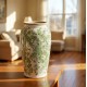 Green floral vase 30cm