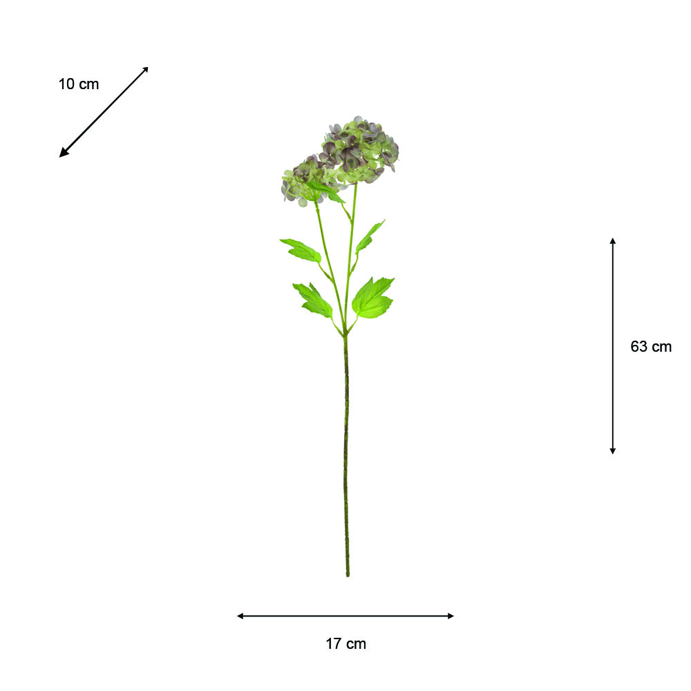 Realtouch hydrangea green/plum 6cm