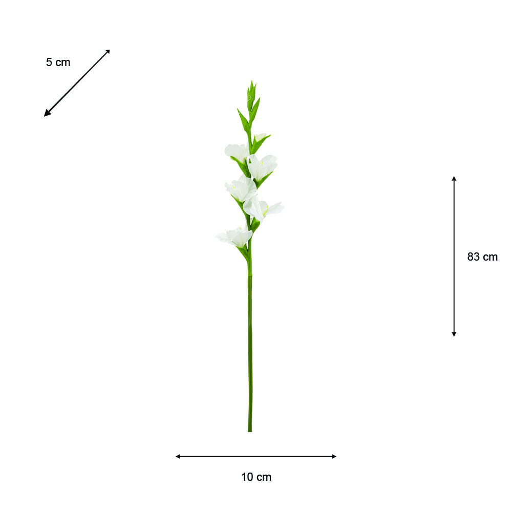 Realtouch gladiolous stem white 83cm
