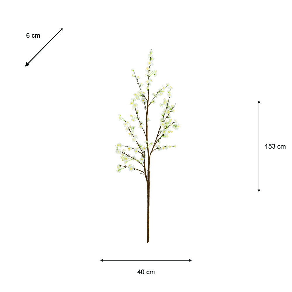 Realtouch apple blossom branch ivory 153cm