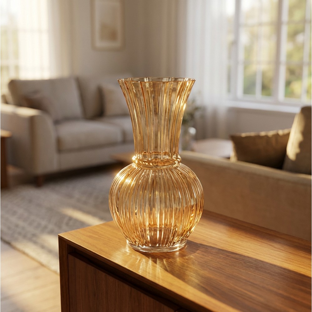 Amber glass vase 29cm