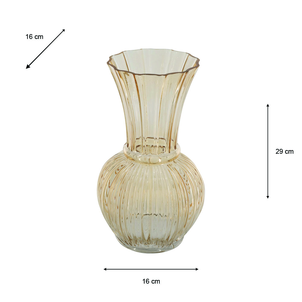 Amber glass vase 29cm