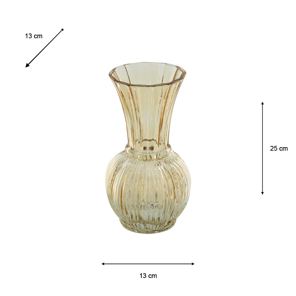 Amber glass vase 24.5cm