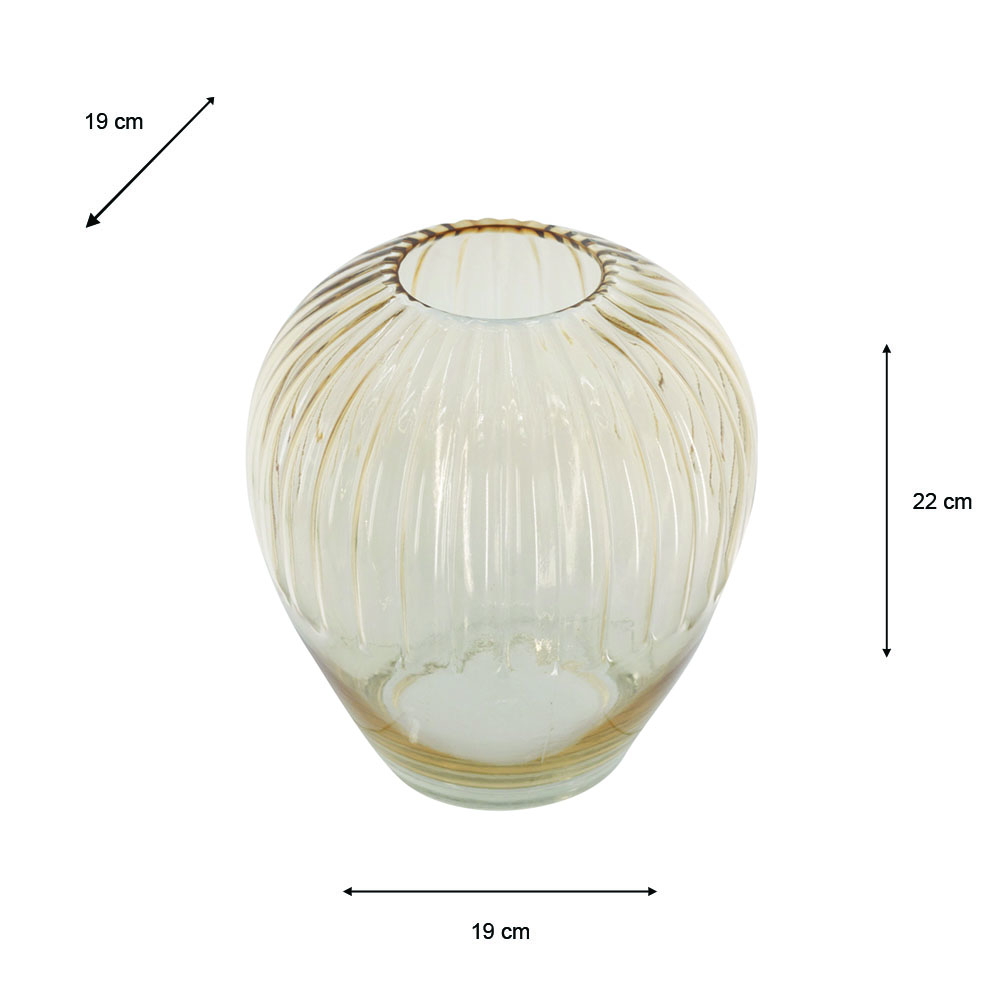 Amber glass vase 22cm