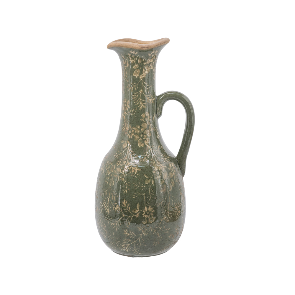 Green pitcher vase 31cm