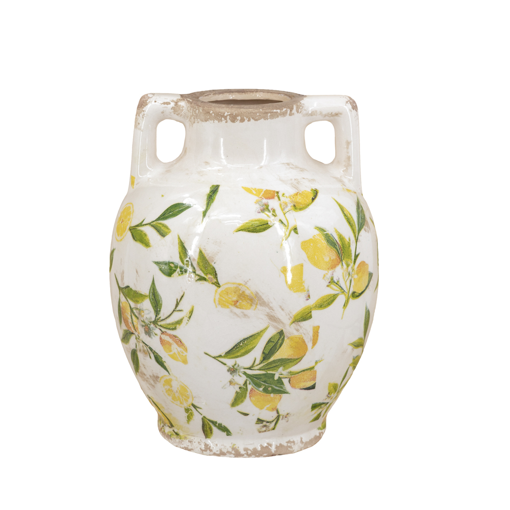 Lemon two handled vase 22cm