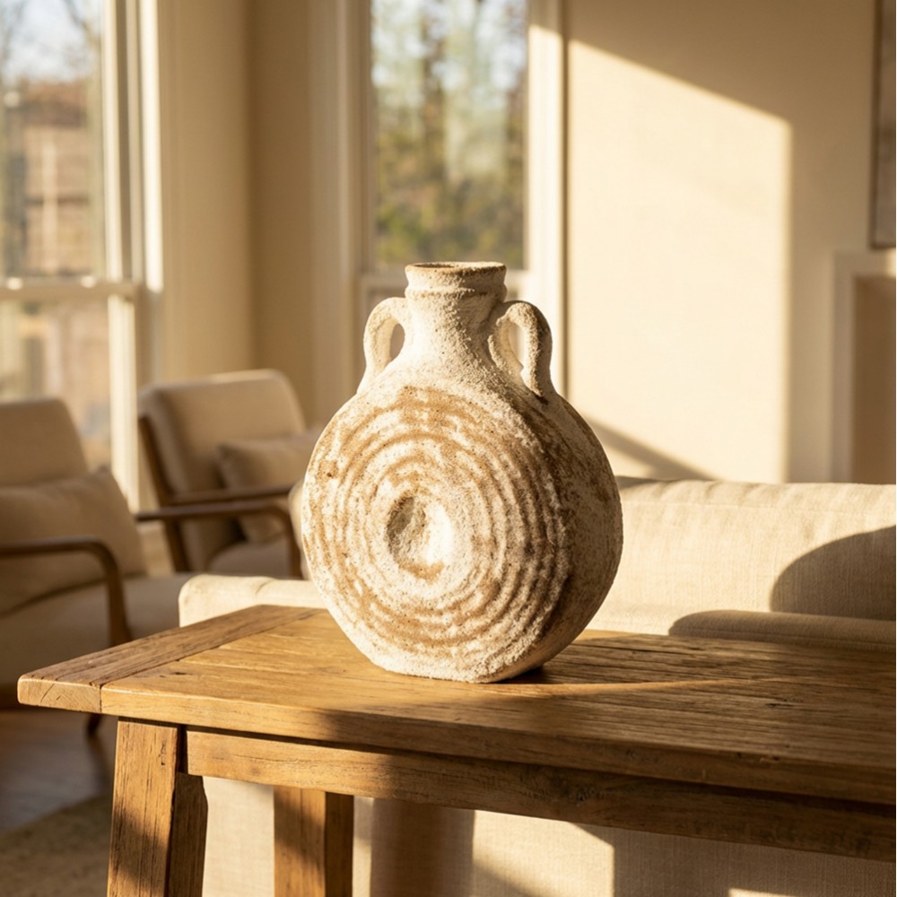 Rustic sand vase 23cm