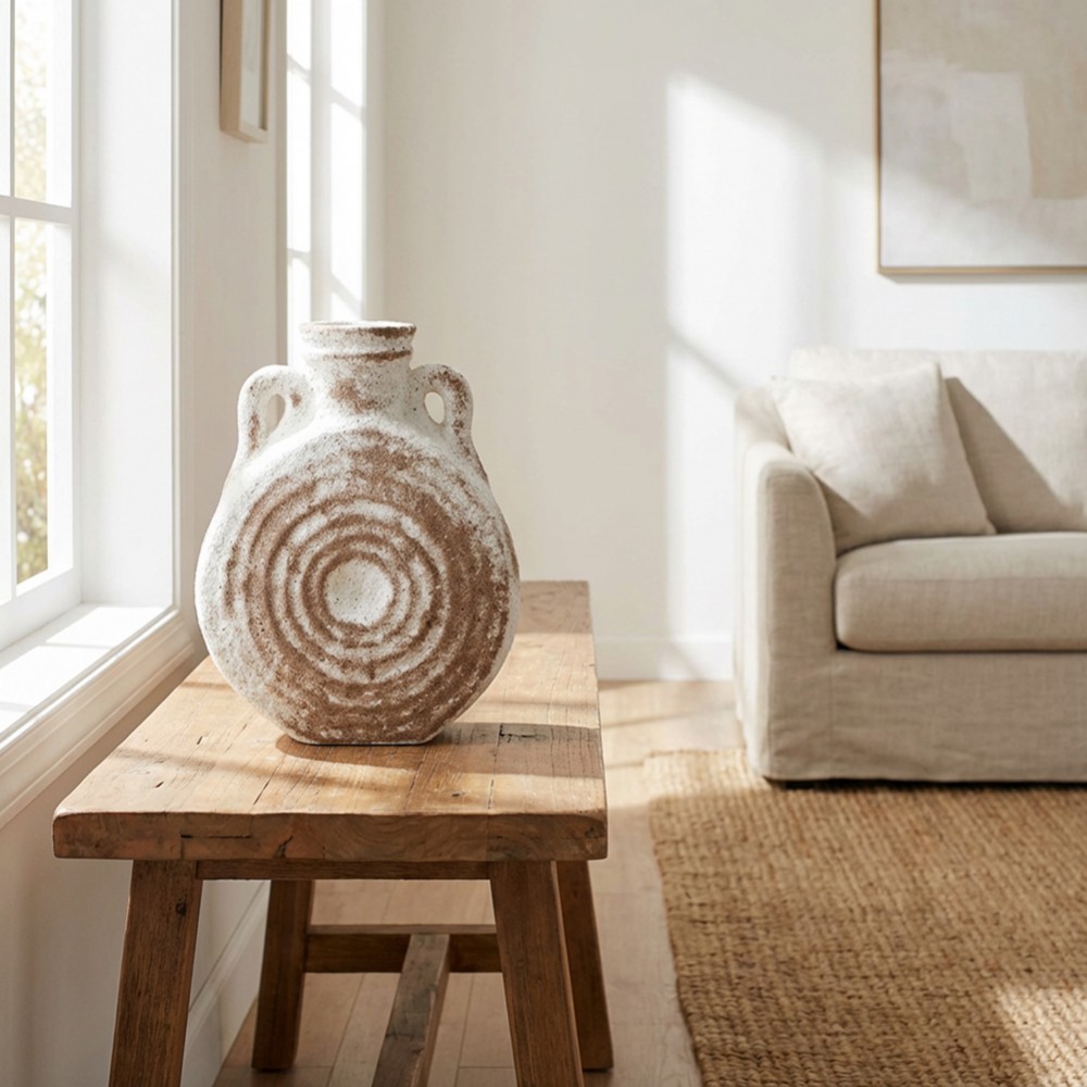 Rustic sand vase 20cm
