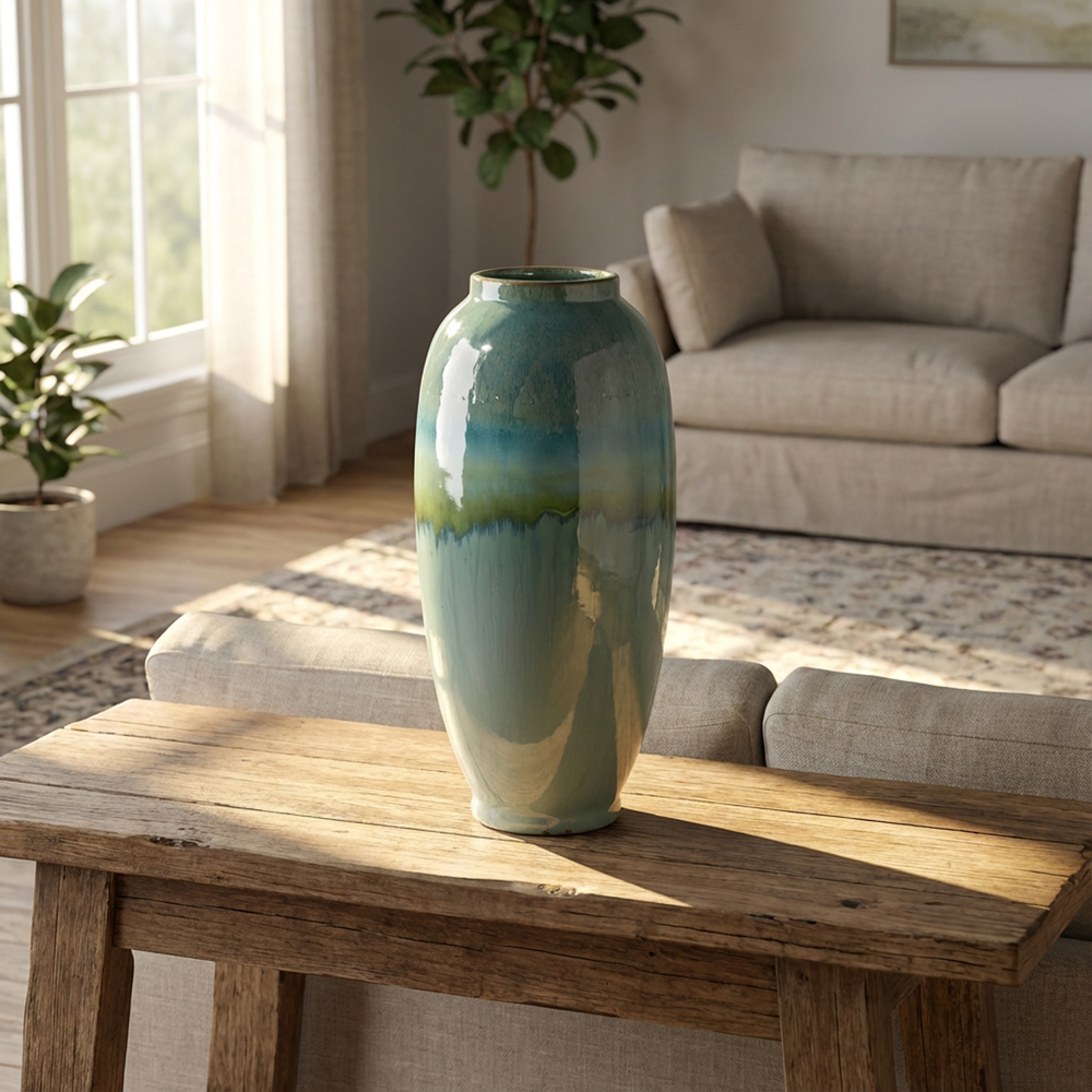 Reactive glaze vase 45cm