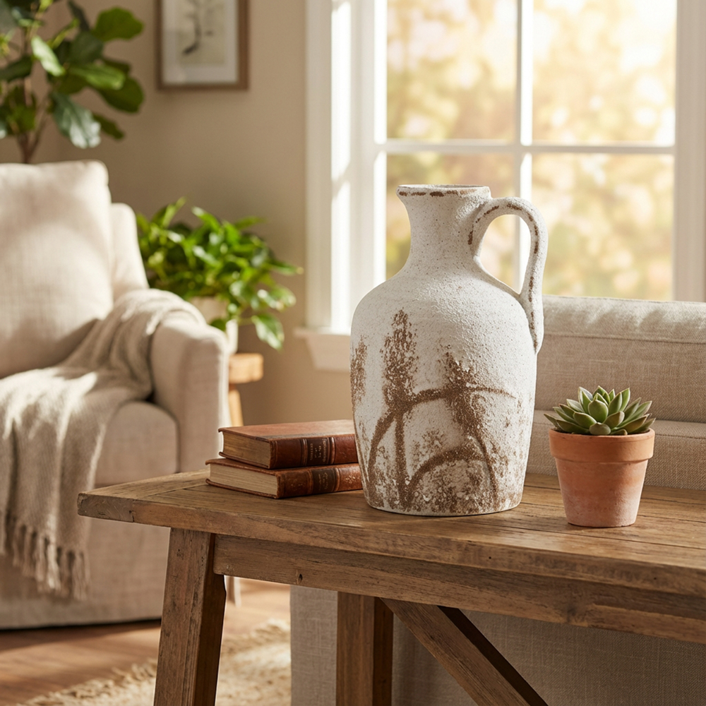 Rustic sand vase 26cm
