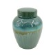 Reactive glaze lidded jar 19cm
