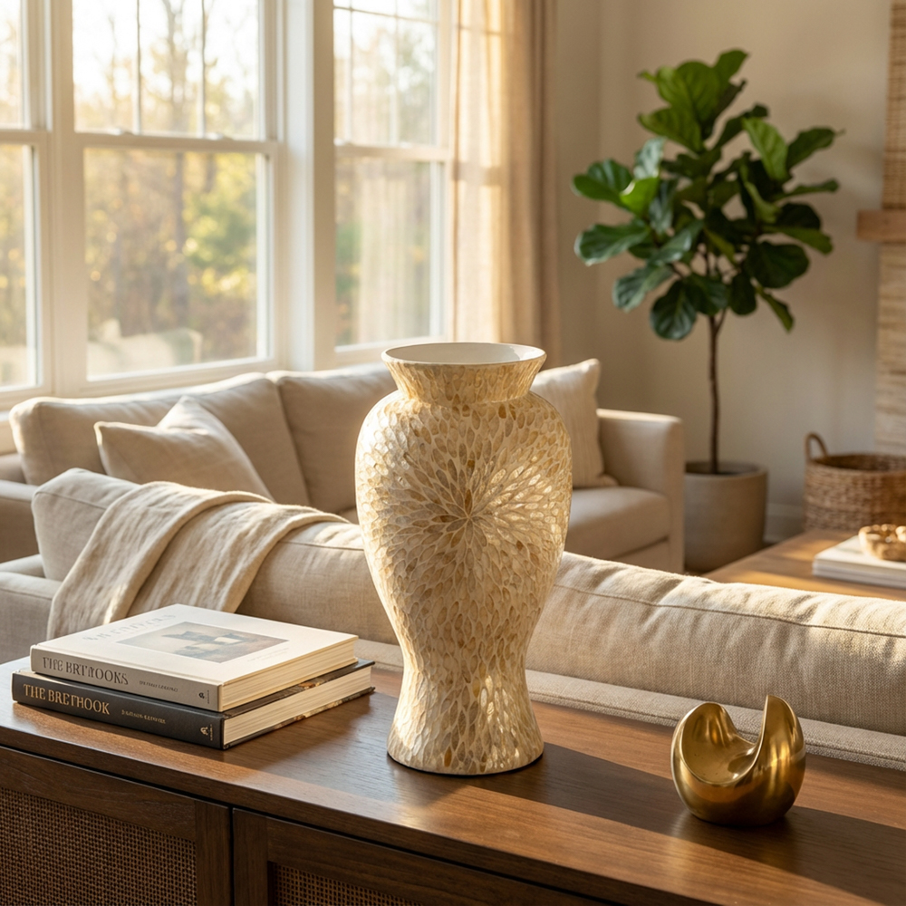 Capiz decorative vase 50cm