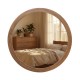 Stepped round wall mirror natural 90x90cm