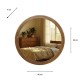 Stepped round wall mirror natural 90x90cm
