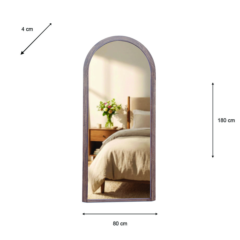 Stepped arched leaner mirror natural 80x180cm