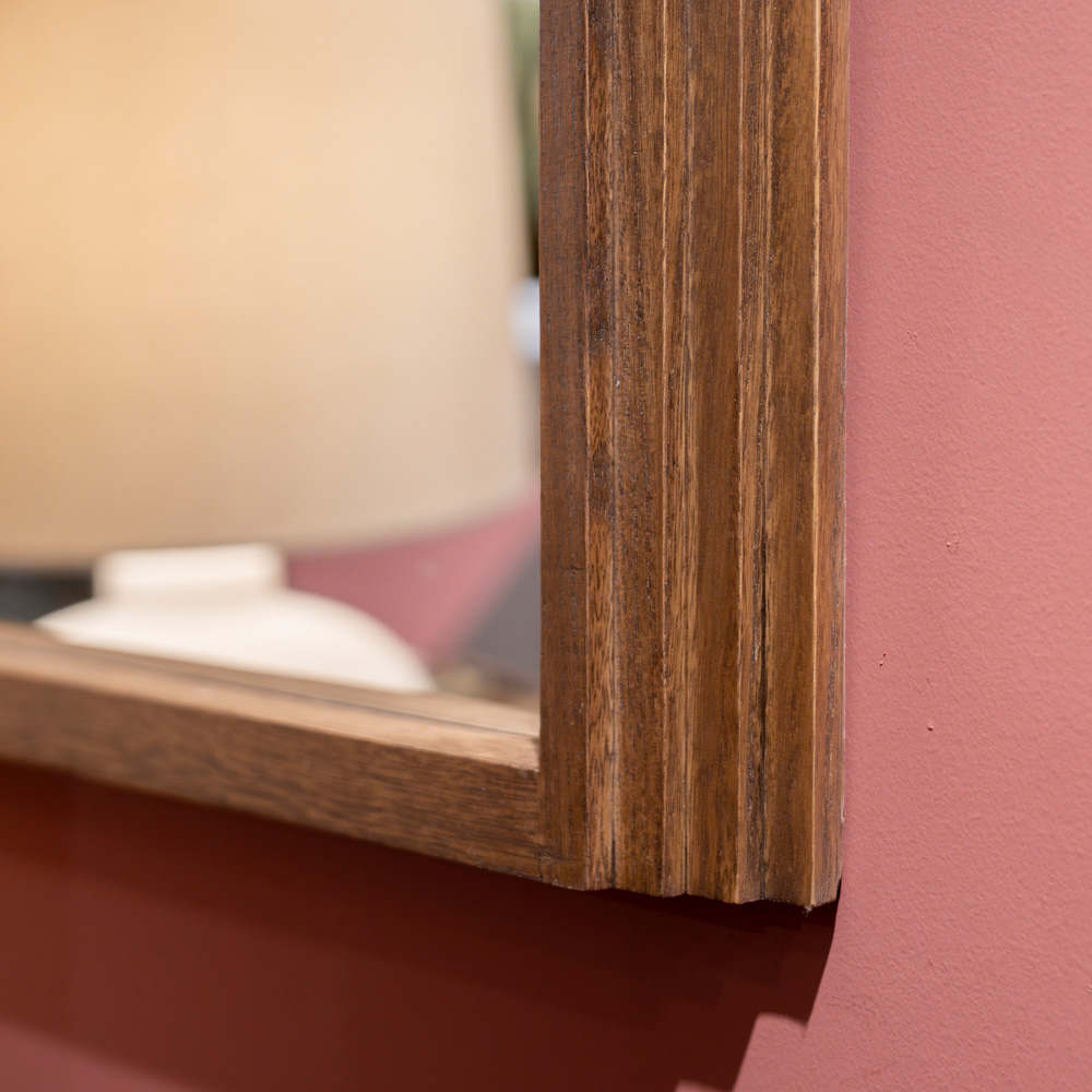 Stepped arched wall mirror natural 70x100cm