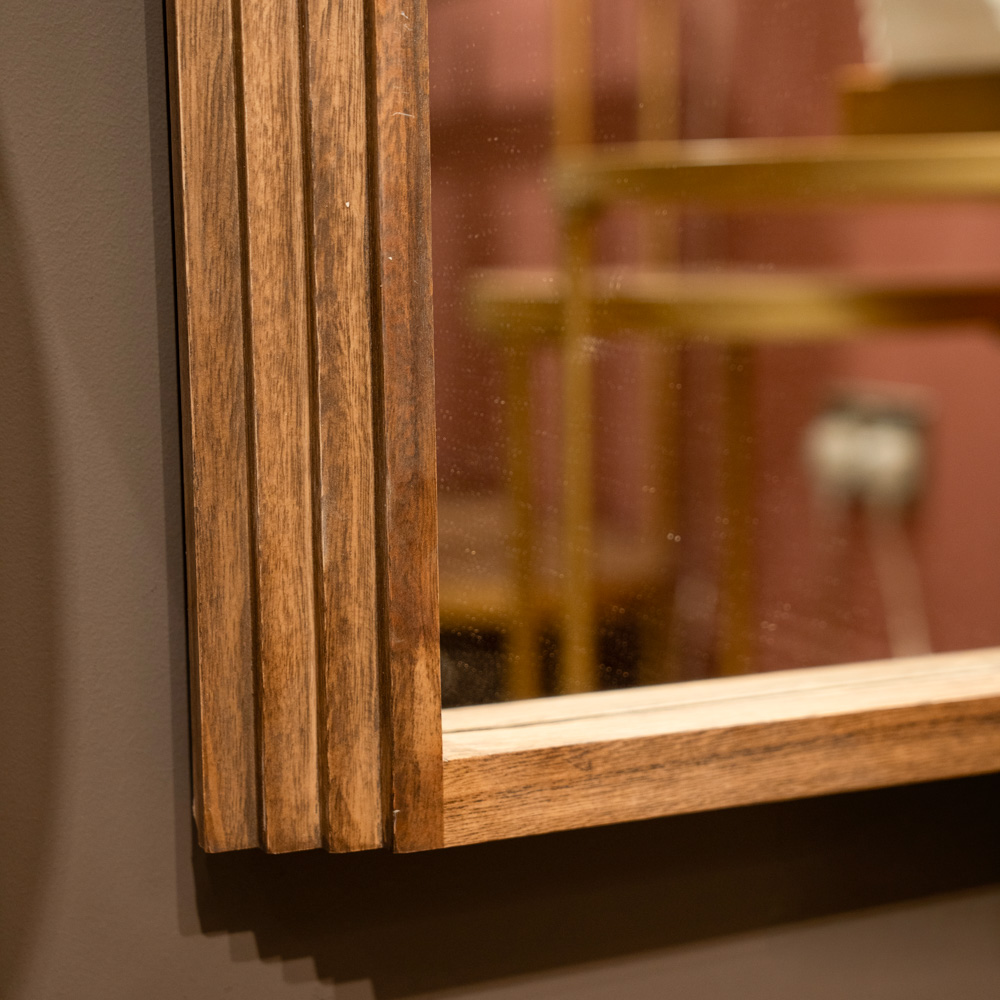 Stepped arched wall mirror natural 70x100cm