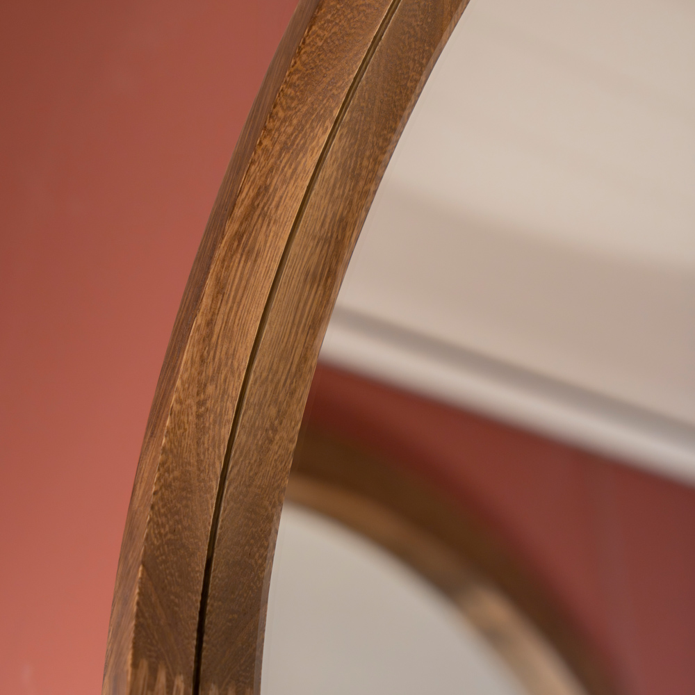 Stepped arched wall mirror natural 70x100cm