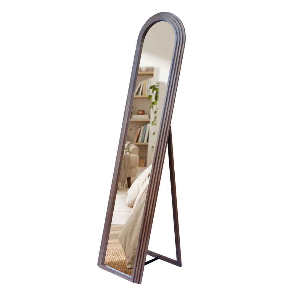 Stepped arched flr standing mirror nat 40x170